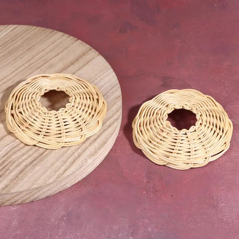 Handwoven Rattan Pendant Lampshade | Retro Basket Shade 2-Pack Pendant Lampshade QXL