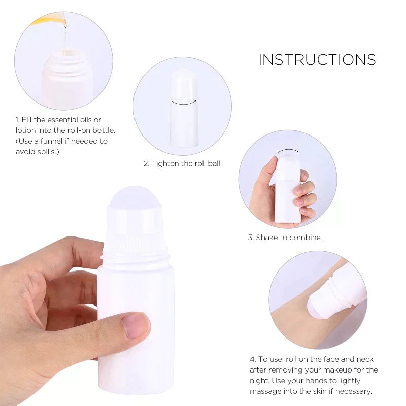 Refillable Roll-On Bottle 30–100ml | Leak-Proof HDPE Roll-On Bottle QXL