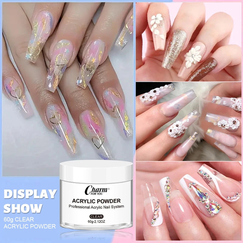 60g Acrylic Crystal Nail Powder – French Manicure & Extensions Acrylic Nail Powder QXL