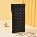 Soft PU Leather Squeeze-Top Sunglass Case Pouch | 9×18cm Eyeglass Case Pouch QXL black