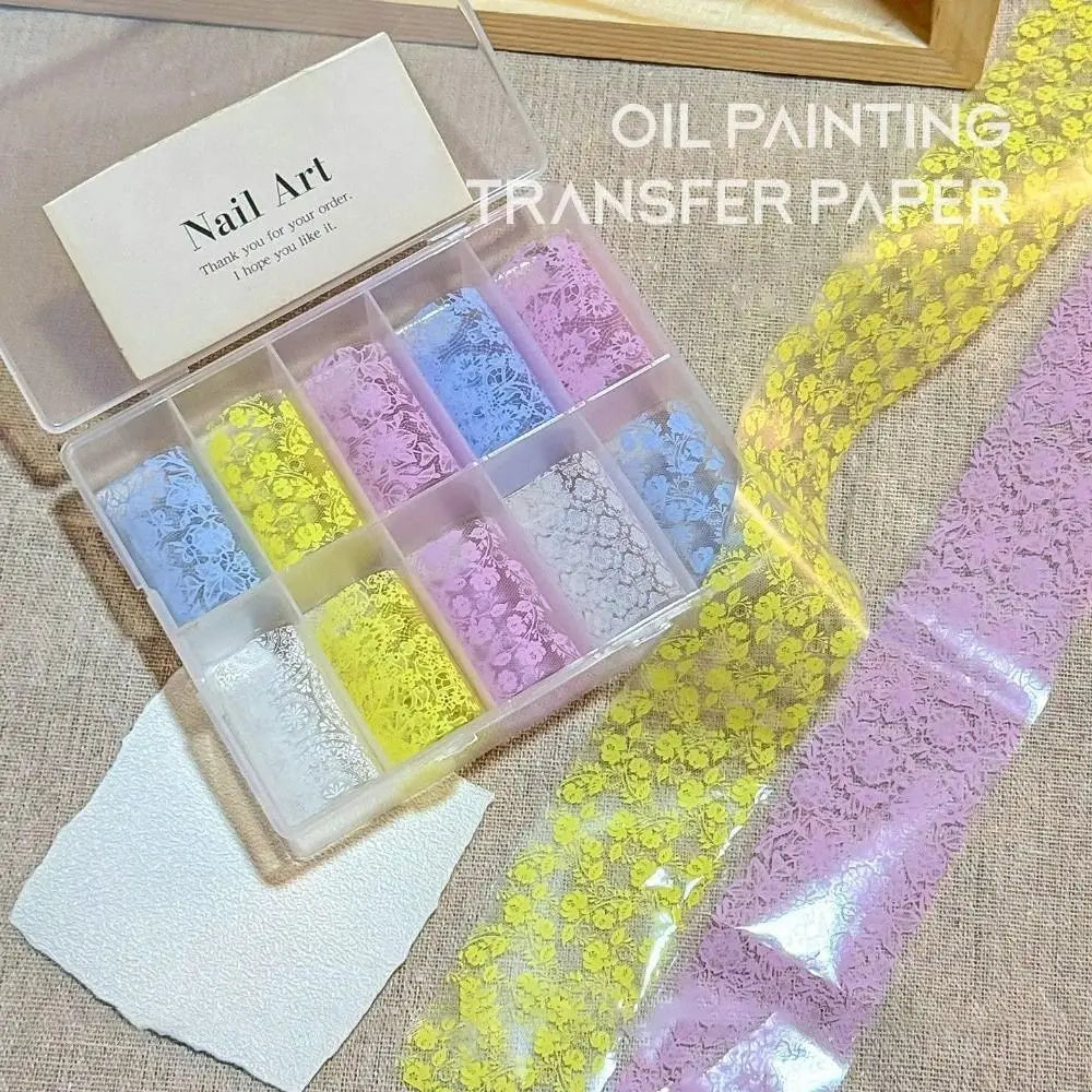 Lace Tulip Nail Foils – Black & White Sequin Nail Stickers Nail Art Foils QXL