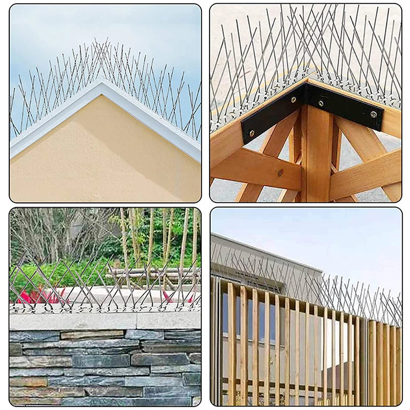 Stainless Steel Bird Spikes – Pigeon & Pest Deterrent Kit Bird Spike Deterrent QXL