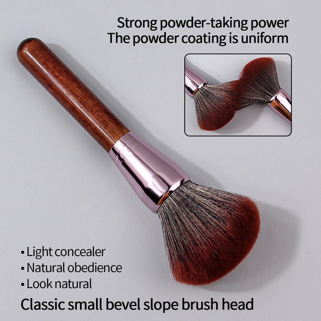 KOSSHOW Fluffy Powder Brush | Soft Nylon Wood Handle Powder Makeup Brush QXL
