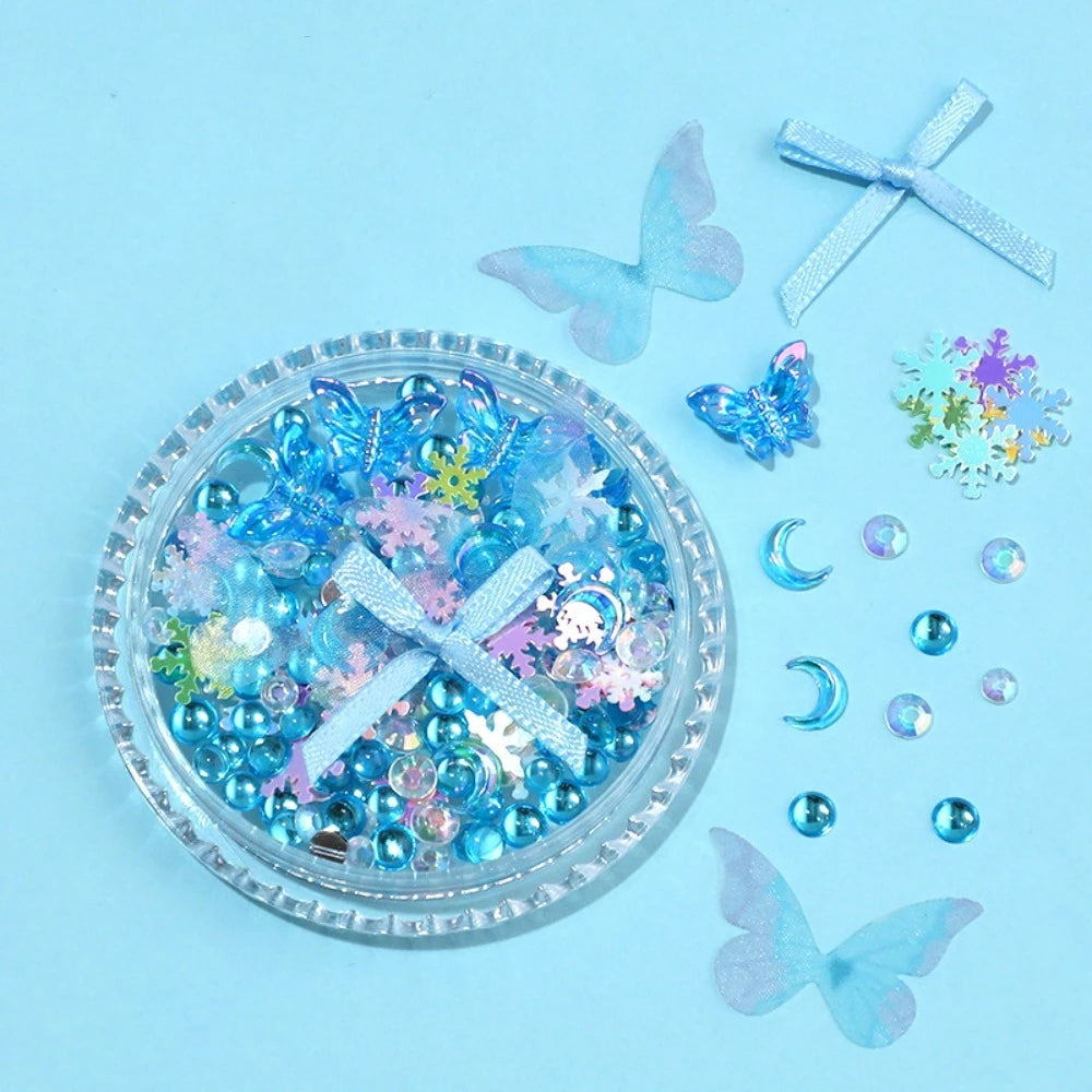 Butterfly Pearl Face Gem Stickers | DIY Bridal Diamond Eye Decor Face Gem Stickers QXL Style 9