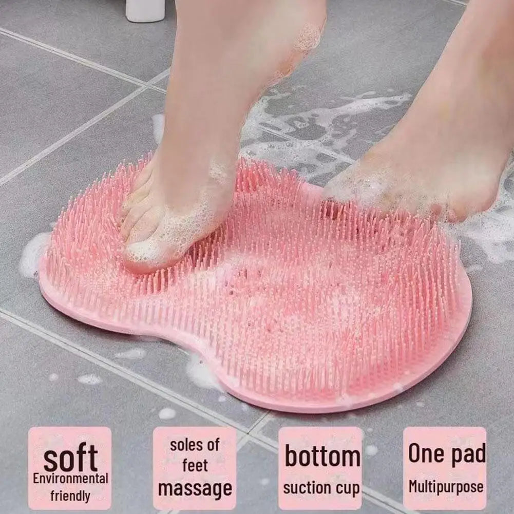 Silicone Foot Scrubber Mat with Suction Cups | Non-Slip Bath Pad Foot Scrubber Mat QXL