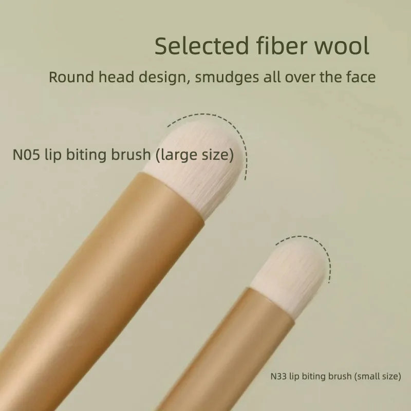 Soft Goat Hair Lip Brush with Lid | Portable Lipstick Brush Lip Makeup Brush QXL