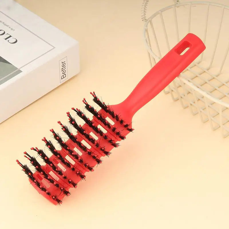 Fish Bone Barber Coloring Brush & Anti-Scald Hair Dye Comb Hair Coloring Brush QXL Red