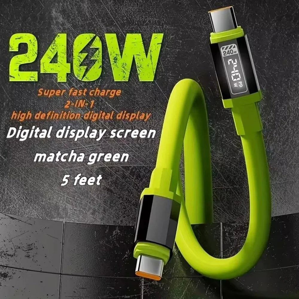240W USB-C to USB-C Fast Charging Cable 6A PD | 0.3m–2m USB-C Charging Cable QXL
