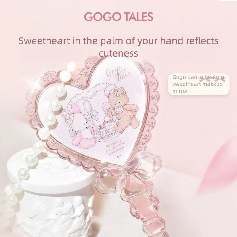 Heart-Shaped Handheld Makeup Mirror | Portable Desktop Mirror Makeup Mirror QXL