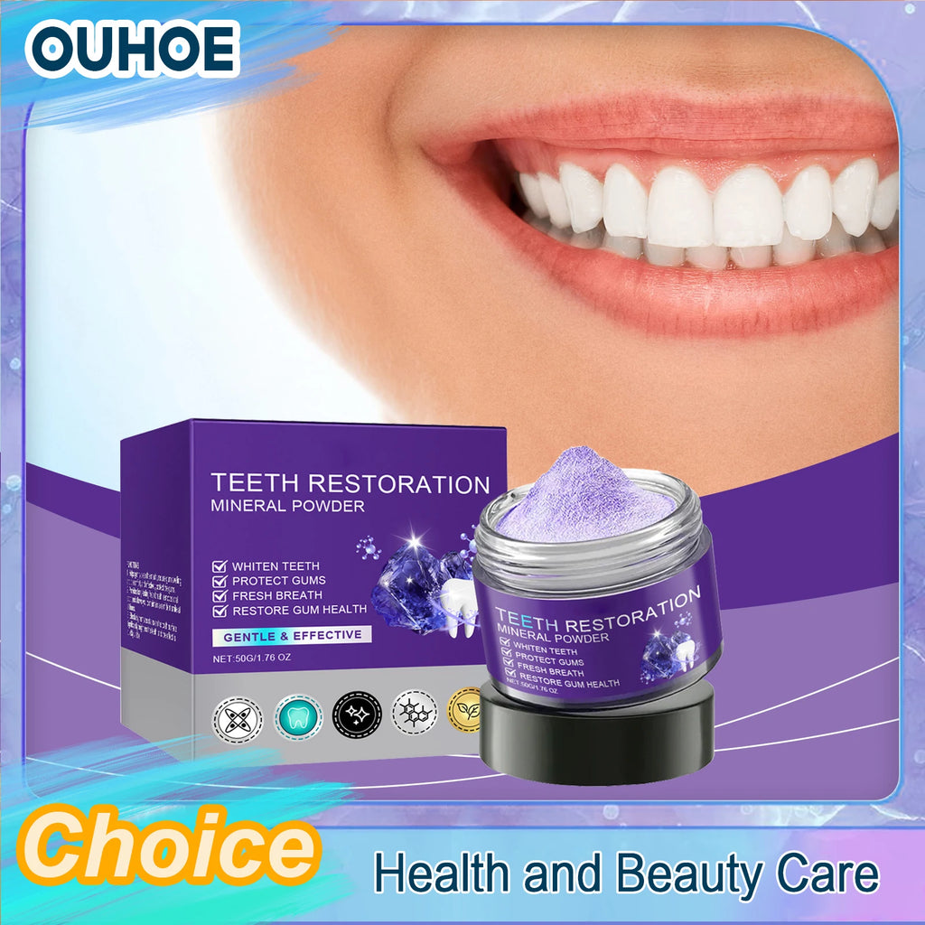 Purple Mineral Tooth Powder – Whitening & Fresh Breath 50g Whitening Tooth Powder QXL