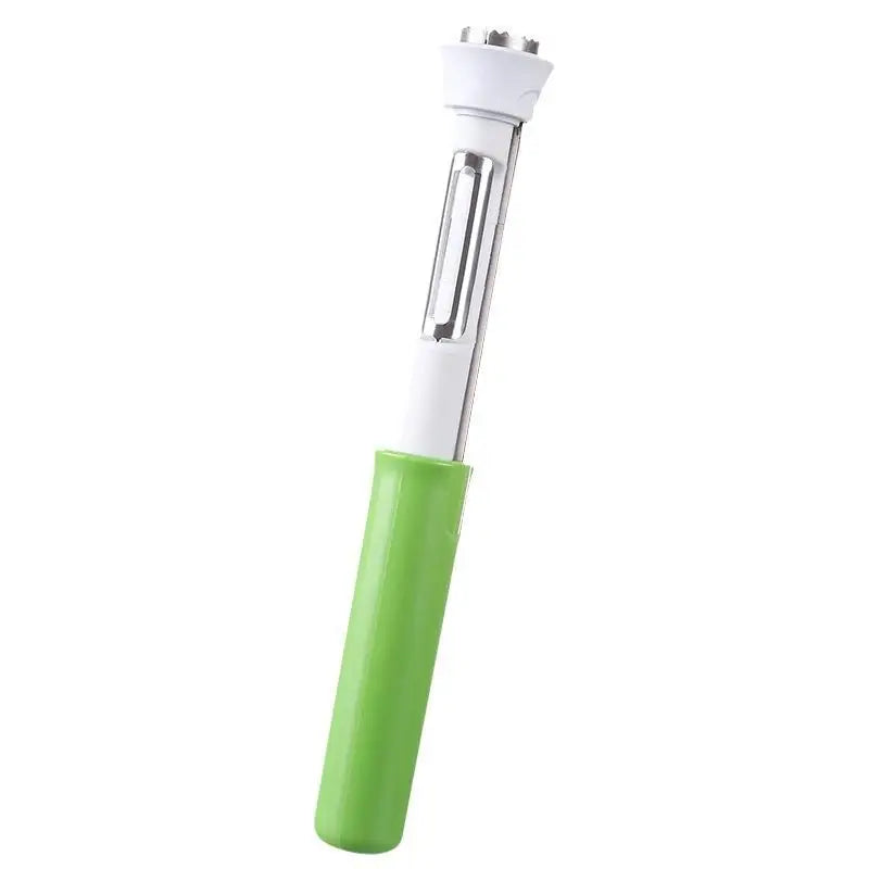 2-in-1 Stainless Steel Fruit Corer & Peeler | Non-Slip Handle Fruit Corer Peeler QXL Green