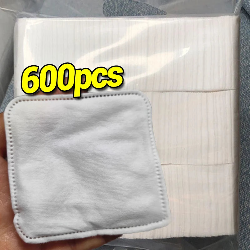 Square Makeup Remover Cotton Pads 600 Pcs | Lint-Free Pure Cotton Makeup Remover Pads QXL