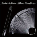 100-Pc Clear Nail Swatches Color Chart & Display Palette Stand Nail Swatch Display QXL Rectangle 100PCS