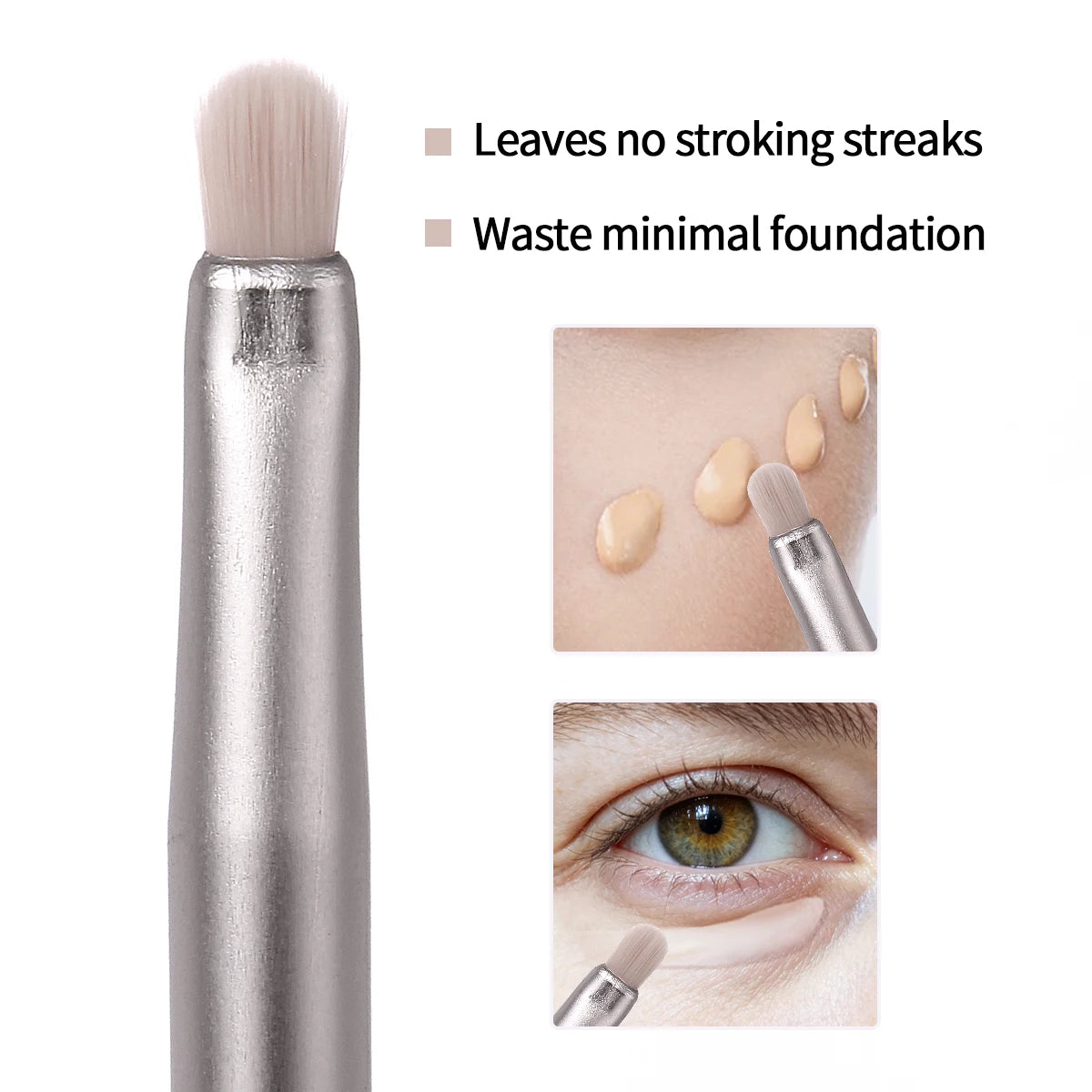 KOSSHOW 2-Pack Mini Concealer Brush Set | Wooden Handle Concealer Brush Set QXL