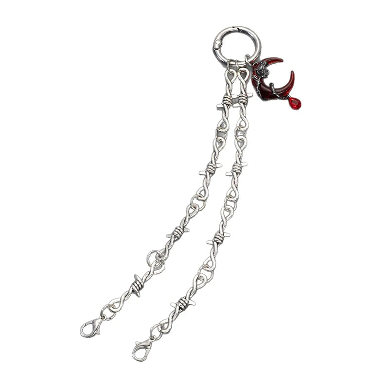 Gothic Punk Double Thorn Detachable Shoe Chain | DIY Decor Shoe Decoration Chain QXL OneSize