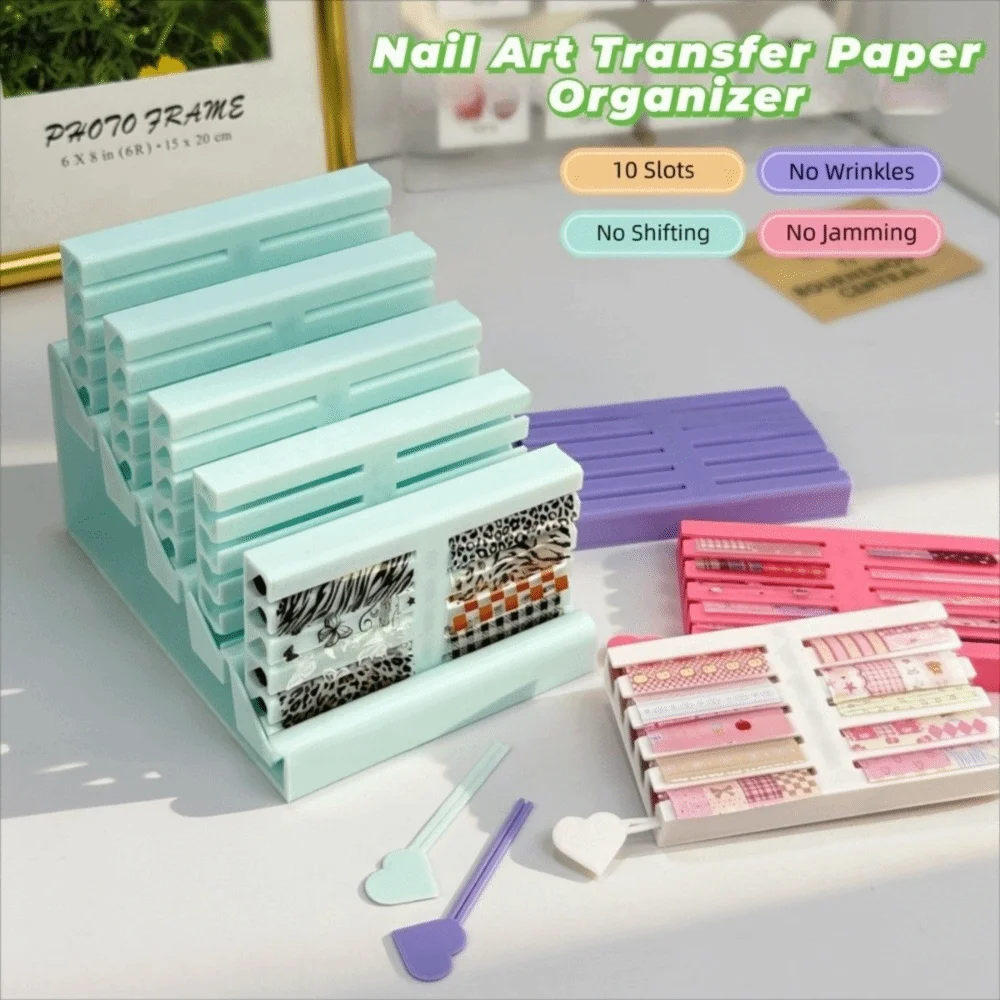 10-Grid Nail Foil Storage Box | Transfer Paper Organizer Nail Art Organizer QXL