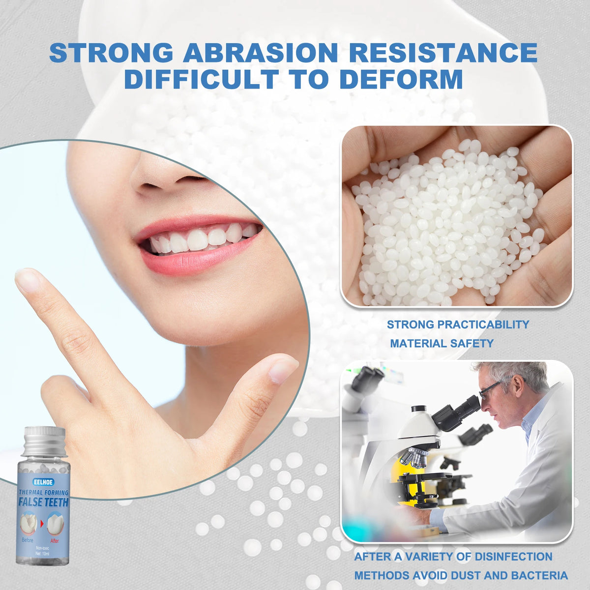 Temporary Tooth Repair Thermal Forming Denture Resin – 30ml Denture Repair Resin QXL