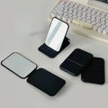 Foldable PU Leather Compact Makeup Mirror for Travel & Desk Compact Makeup Mirror QXL Black