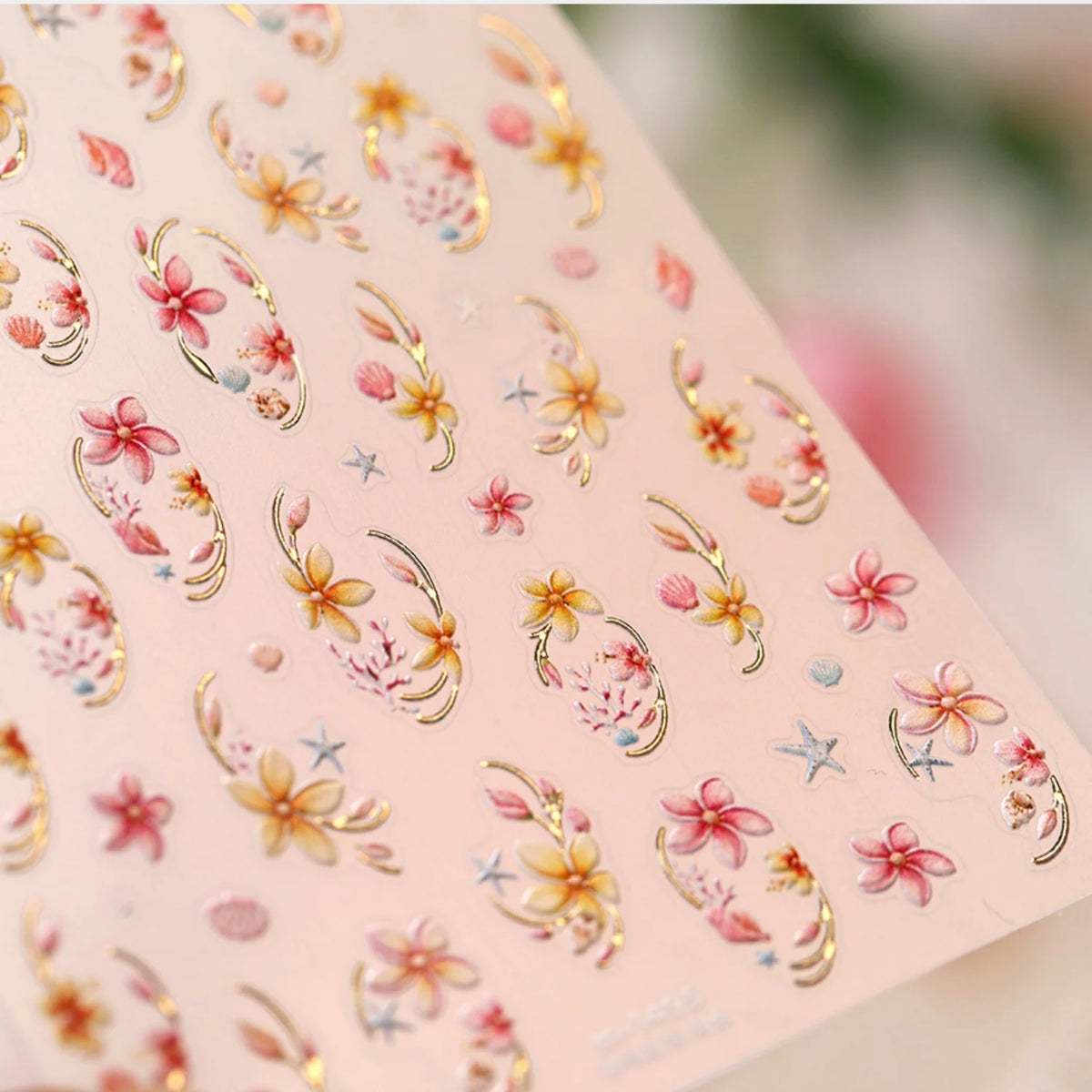 5D Floral & Ocean Nail Art Stickers | Self-Adhesive Decals Nail Art Stickers QXL