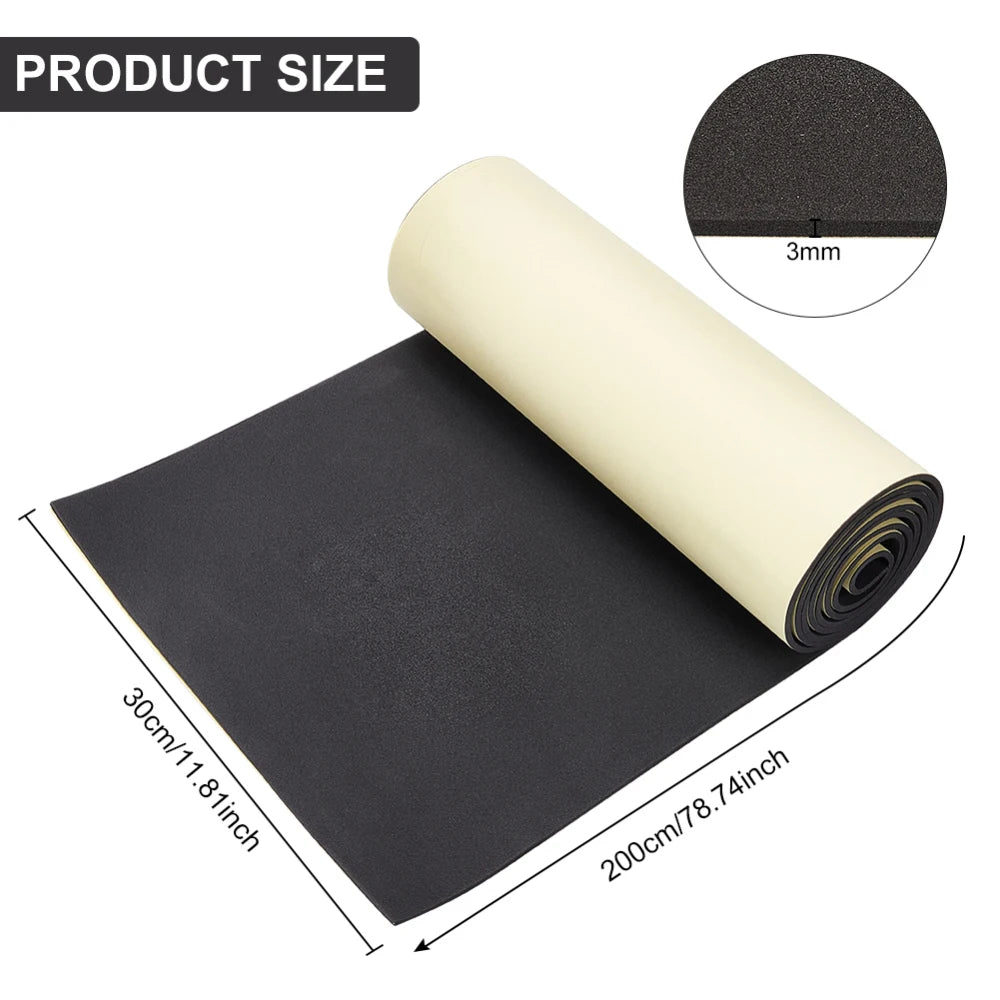 1mm Self-Adhesive EVA Foam Roll 78.7x11.8" Black Padding Sheet EVA Foam Padding Roll QXL AECH04-10341