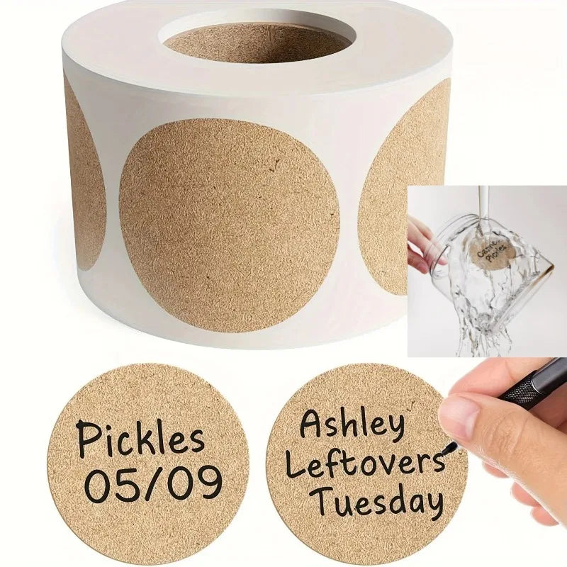 500 Kraft Circle Stickers 1 Inch Round Blank Price Labels & Seals Kraft Round Labels QXL