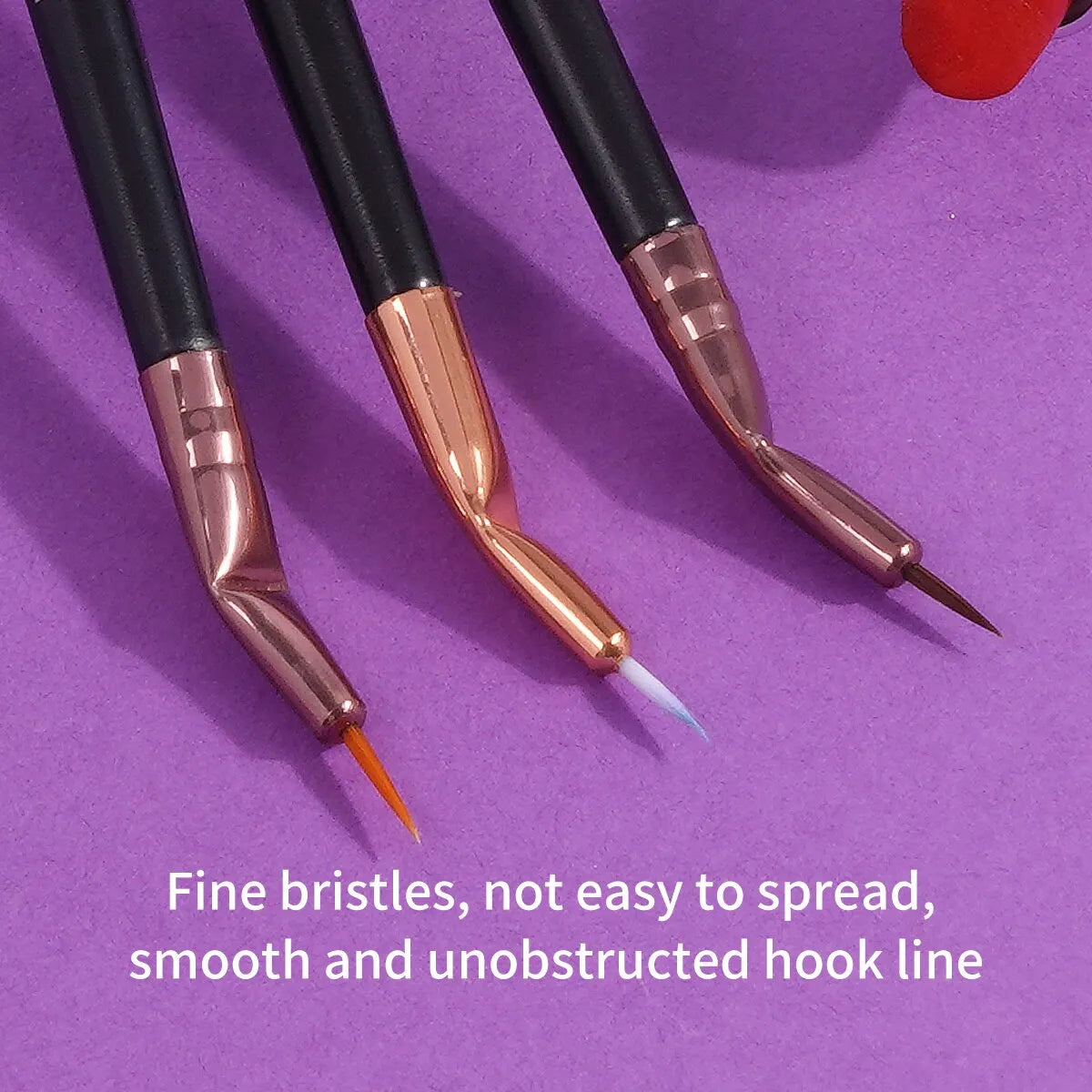 MAANGE 3-Piece Precision Eyeliner Brush Set – Angled & Flat Eyeliner Brush Set QXL