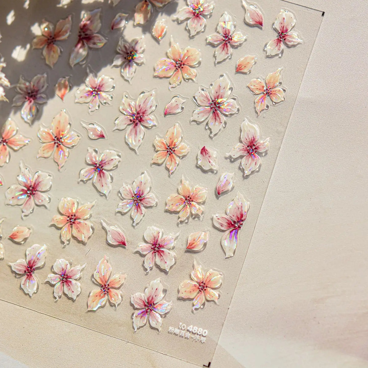 5D Frangipani Flower Nail Stickers | Floral Self-Adhesive Decals Nail Art Stickers QXL