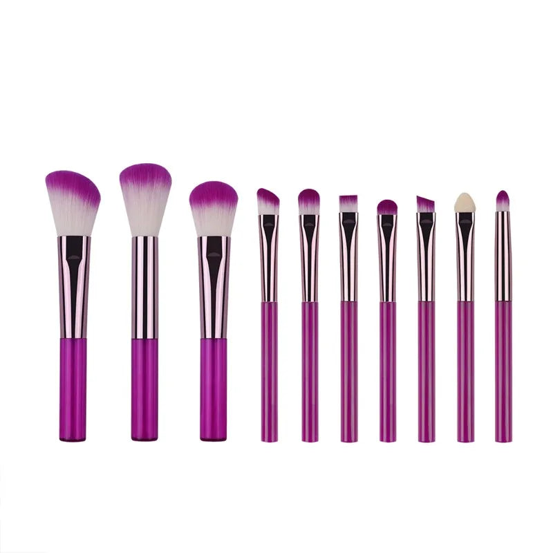 10-Pc Mini Makeup Brush Set | Travel Gift Box, Soft Bristles Makeup Brush Set QXL