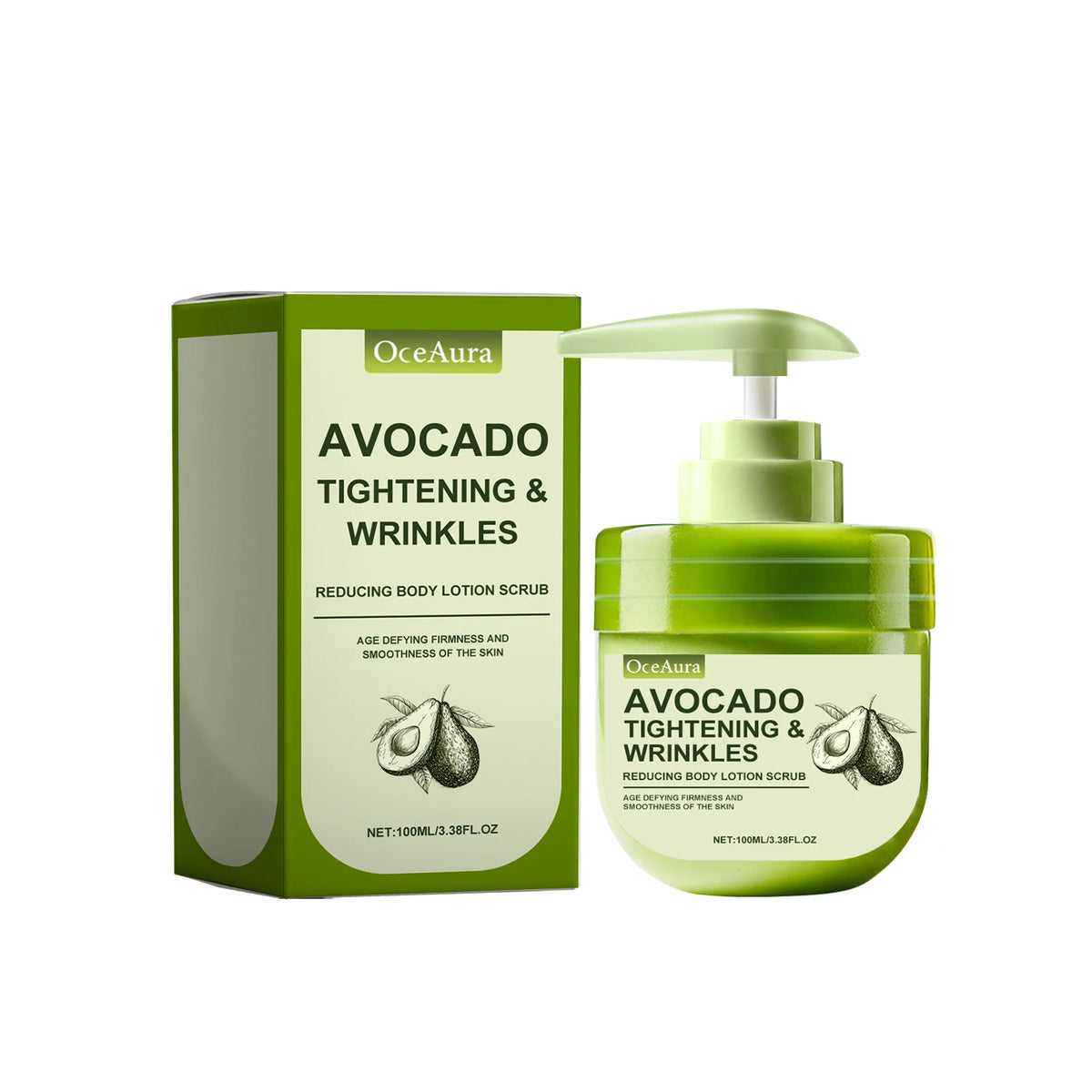 Avocado Exfoliating Body Scrub | Moisturizing Pore Cleanser Body Scrub Lotion QXL 1pcs