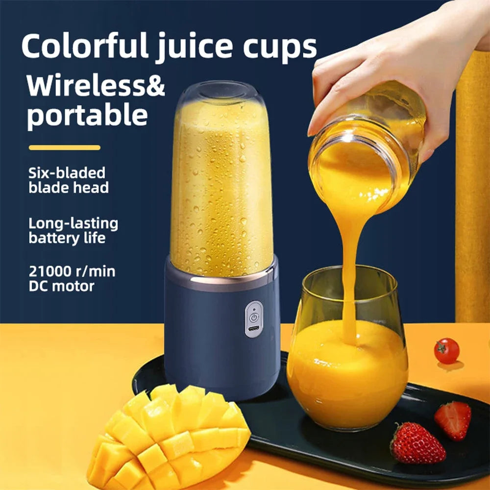 Portable USB Rechargeable Personal Blender | 6-Blade Juicer Personal Travel Blender QXL