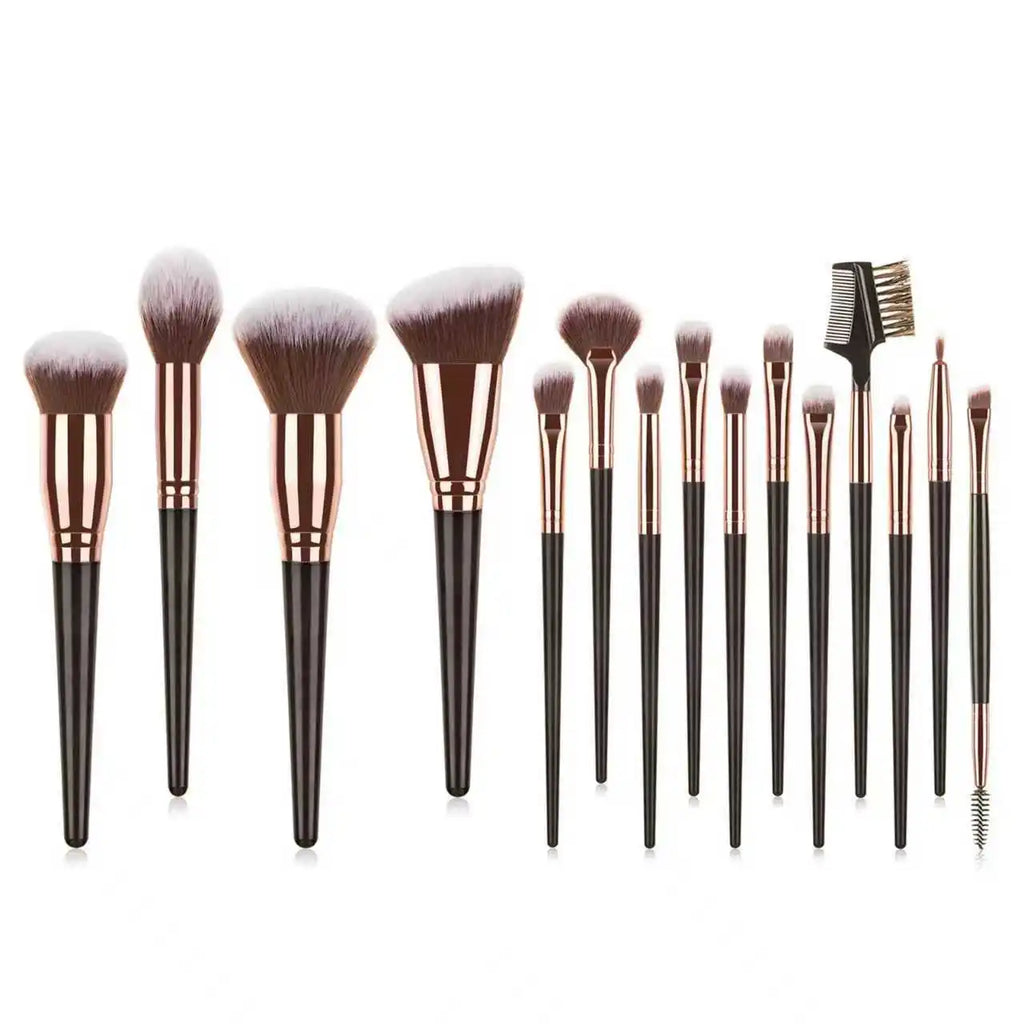 20-35 Pc Makeup Brush & Sponge Set with Headband & Puff Makeup Brush Set QXL 15pcs