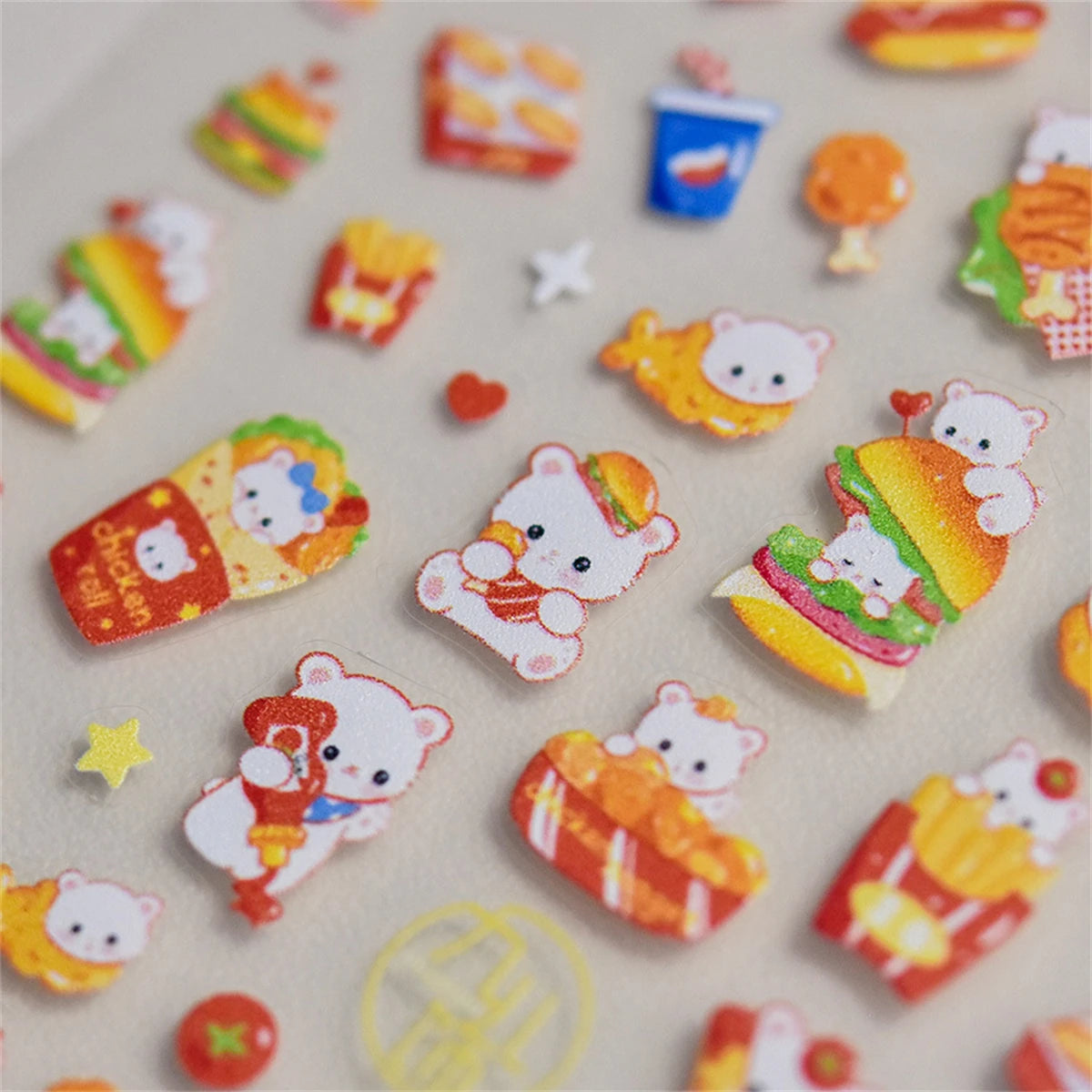 5D Kawaii Nail Stickers – Cute Rabbit & Dog Slider Decals Nail Art Stickers QXL