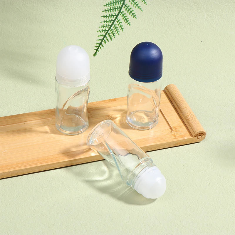 50ml Clear Glass Roll-On Bottle | Perfume & Essential Oil Glass Roller Bottle QXL