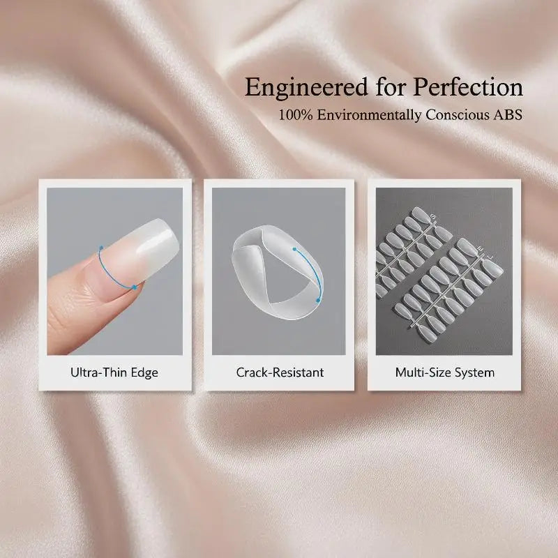 100-Pc Matte Almond Full Cover Soft Gel Fake Nail Tips Fake Nail Tips QXL