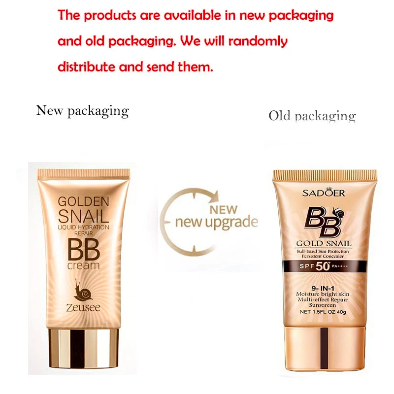 SADOER Snail BB Cream SPF50+ Concealer & Moisturizer 40g BB Cream SPF50+ QXL