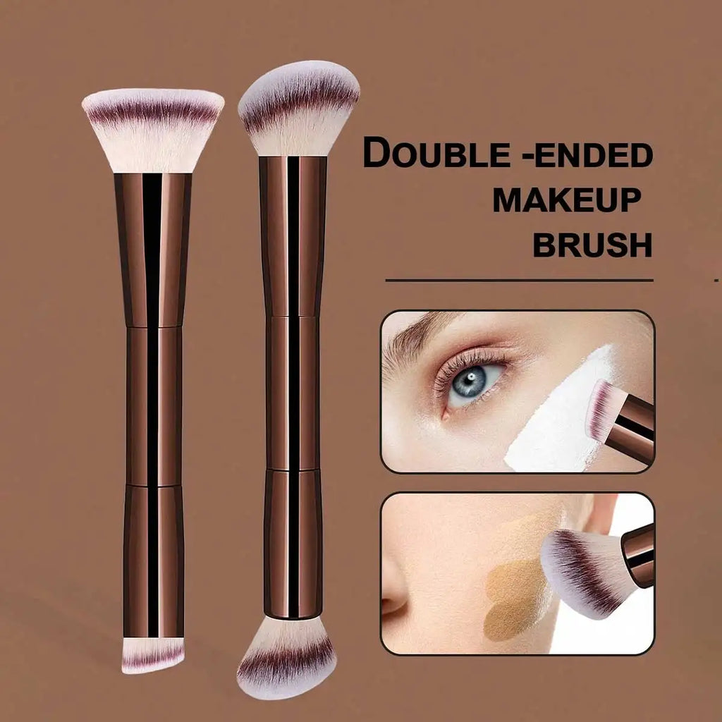 LUXEBLEND 2-Pack Dual-Head Powder & Blush Makeup Brushes Dual-Head Makeup Brush QXL
