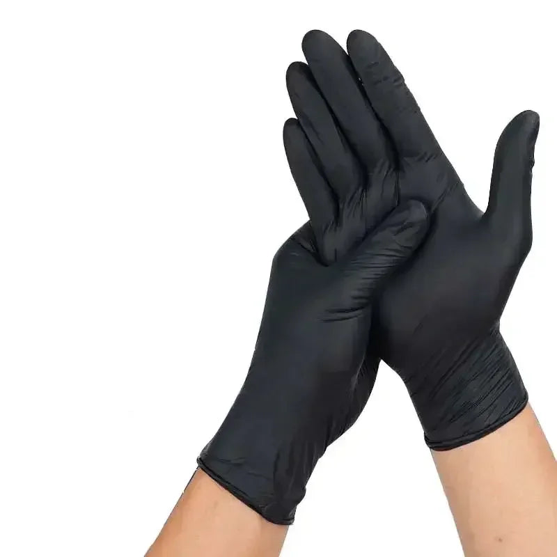 Disposable PVC Nitrile Gloves 20/50 Pack | Black Multipurpose Disposable Gloves QXL