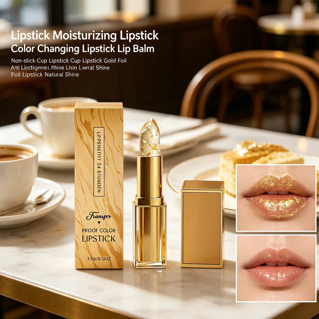 Gold Foil Color-Changing Lip Balm | Hydrating & Plumping Color-Changing Lip Balm QXL