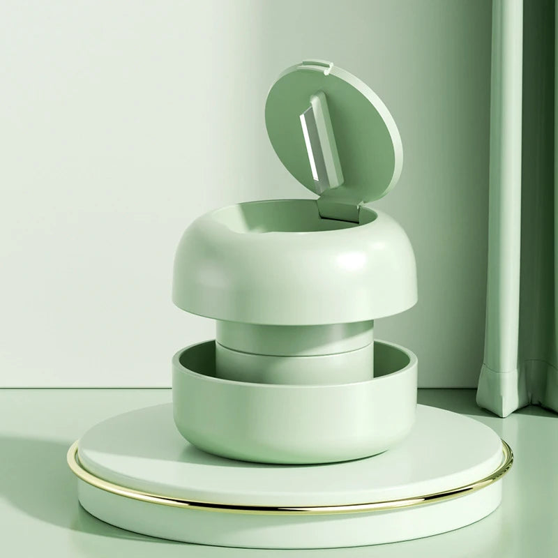 2-in-1 Portable Pill Grinder & Cutter with Organizer Pill Grinder Cutter QXL 6CM green