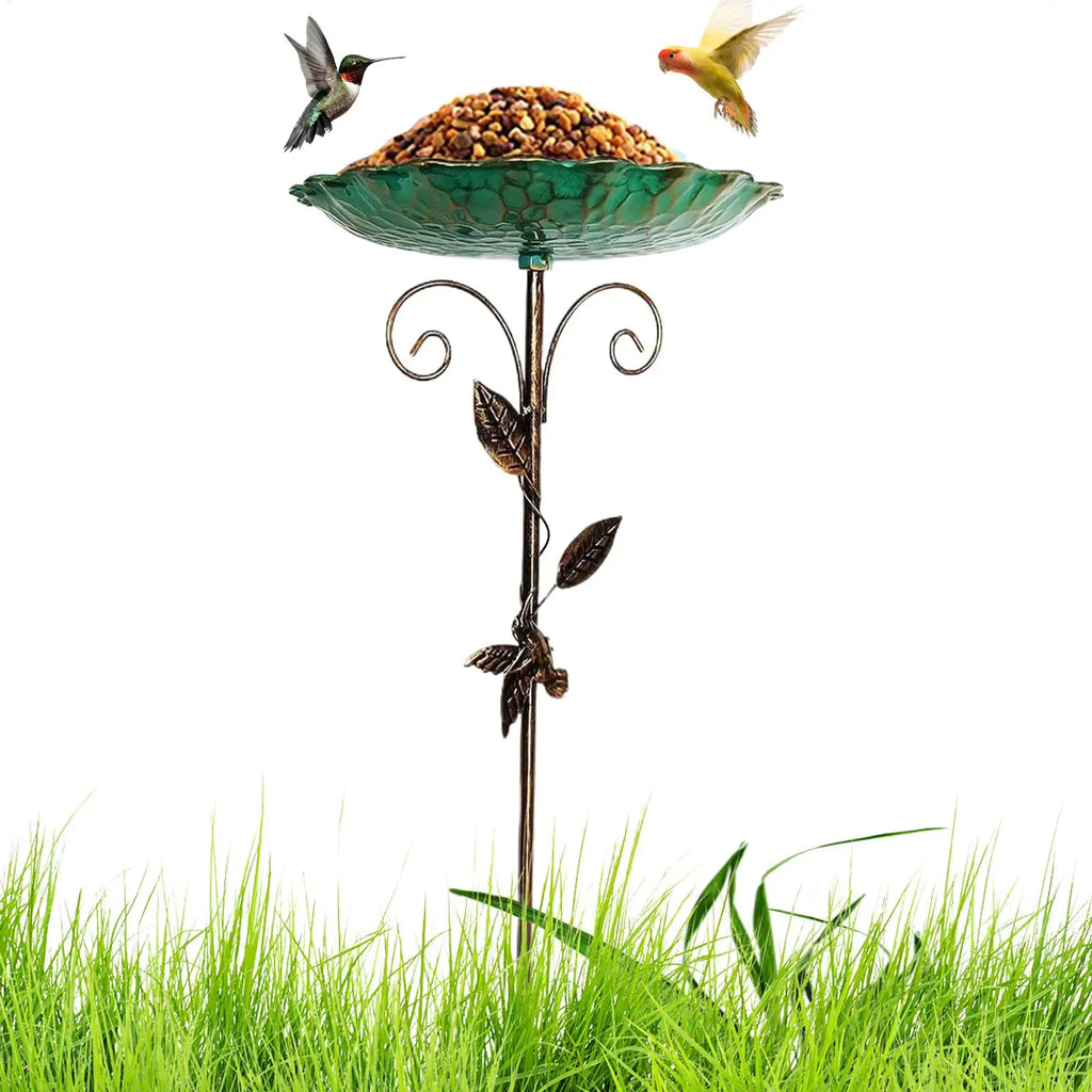 Height-Adjustable Metal Bird Bath & Feeder | Yard & Patio Bird Bath & Feeder QXL