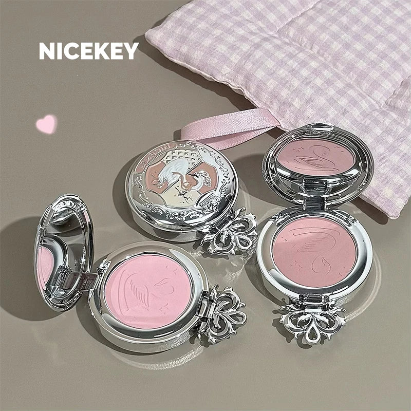 NICEKEY Matte Blush Palette – Peach Rose Cheek Tint & Contour Matte Blush Palette QXL