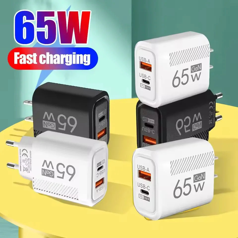 65W GaN USB-C Charger PD 33W QC3.0 | iPhone & Samsung GaN Wall Charger QXL