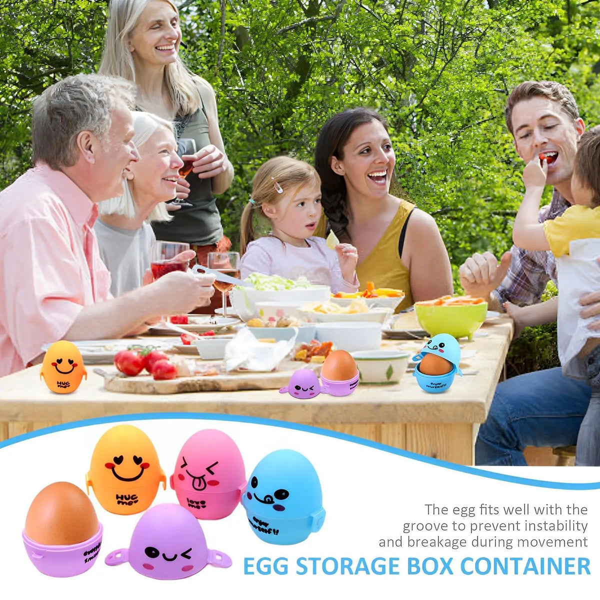 Portable Cartoon Egg Holder Box | Travel & Picnic Organizer Egg Storage Holder QXL