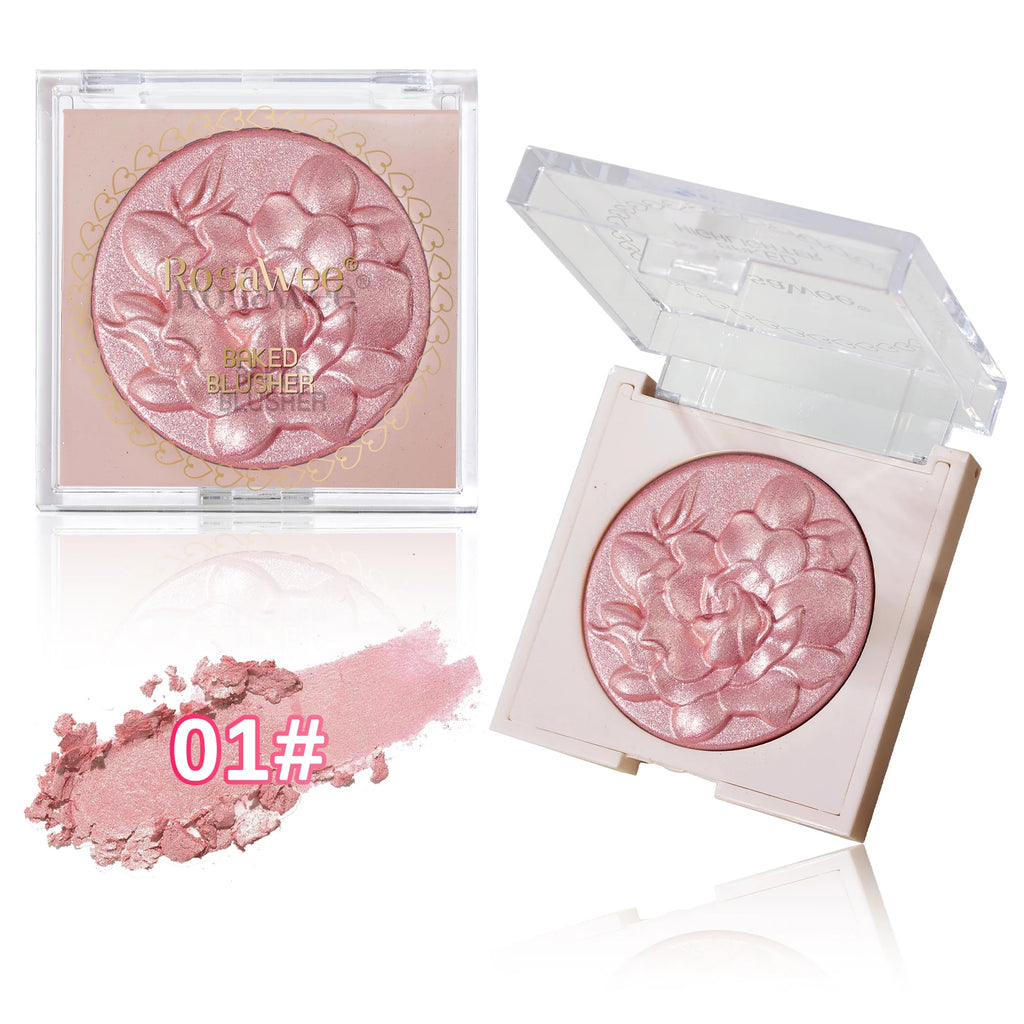Rosawee Pearlescent Shimmer Blush Powder | Long-Lasting Glow Shimmer Blush Powder QXL 01