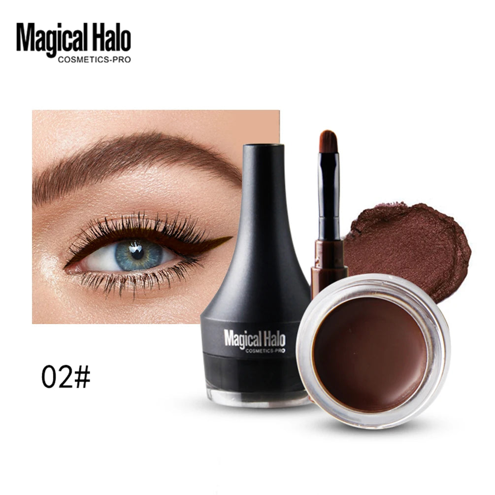 QiBest Waterproof Eyebrow Pomade & Gel Eyeliner Cream 4.5g Eyebrow Pomade QXL 02 Brown