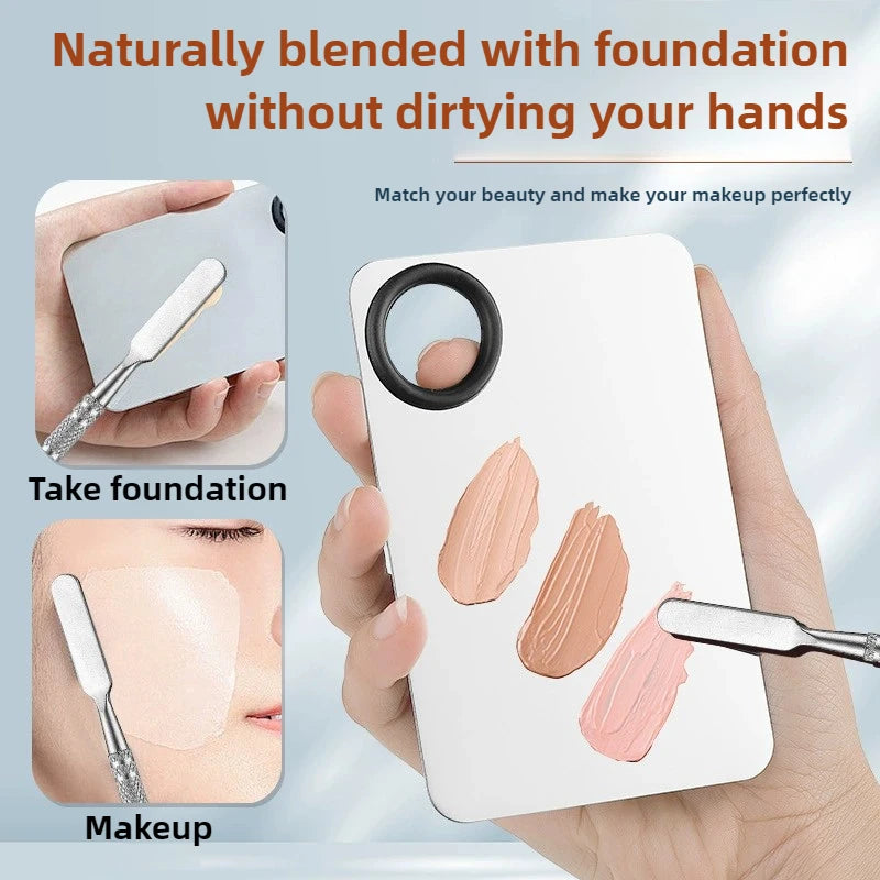 Foundation Brush, Mixing Palette & Spatula Makeup Set Makeup Brush Set QXL
