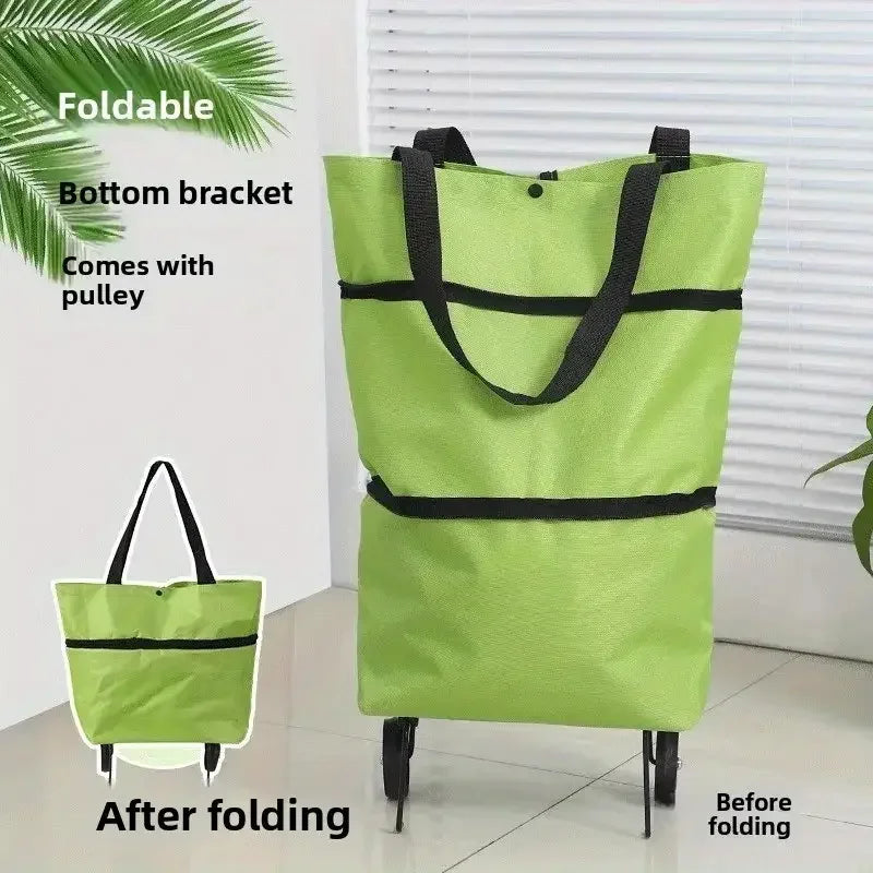Heavy-Duty Foldable Shopping Cart | Wheeled Grocery Trolley Foldable Shopping Cart QXL