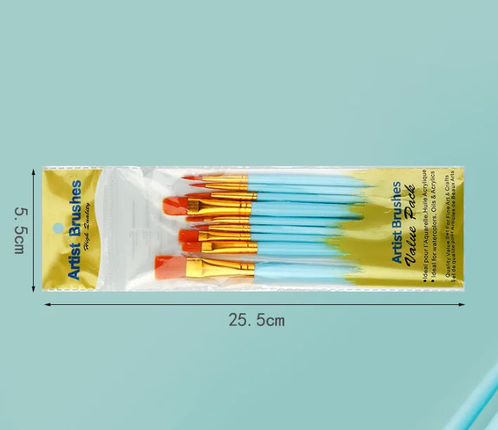 12-Piece Nylon Flat Artist Brush Set – Watercolor, Oil & Fabric Artist Brush Set QXL