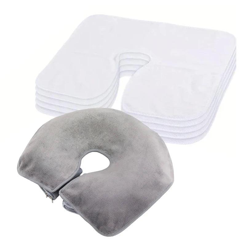 Microfiber U-Shaped Facial Pillow Cover | SPA Massage Headrest Spa Pillow Cover QXL