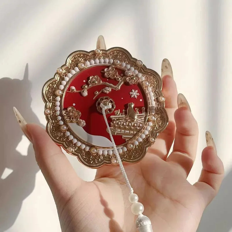 Ancient-Style Handheld Makeup Mirror | Beijing Cultural Gift Handheld Makeup Mirror QXL